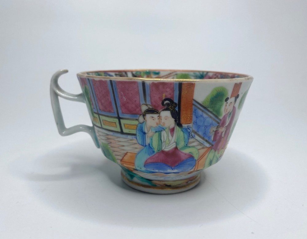 Chinese Canton porcelain cup & saucer, c. 1850. Qing dynasty. View VII