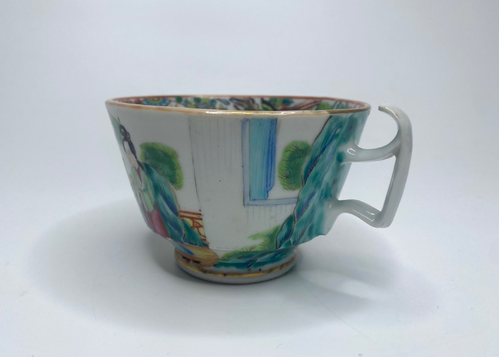 Chinese Canton porcelain cup & saucer, c. 1850. Qing dynasty. View IX