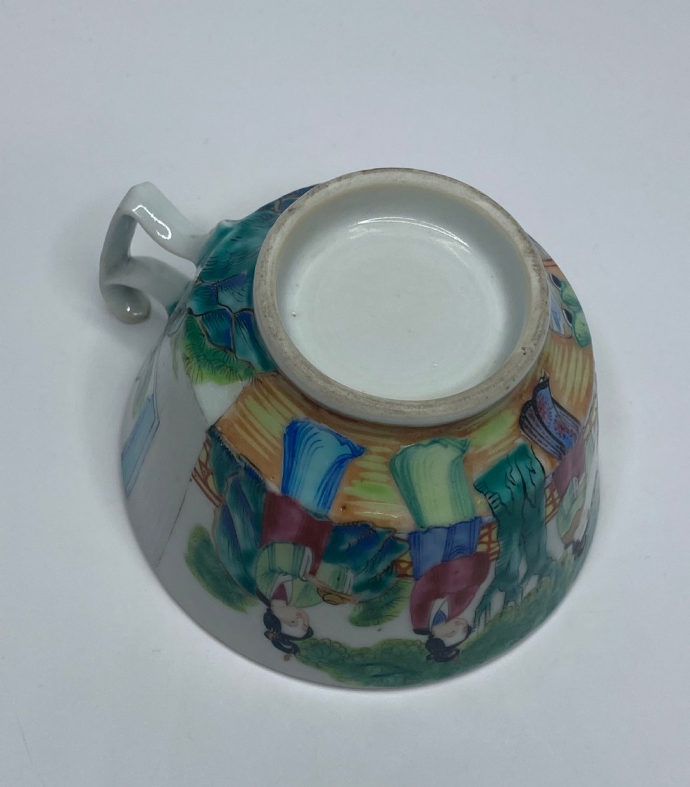 Chinese Canton porcelain cup & saucer, c. 1850. Qing dynasty. View XI