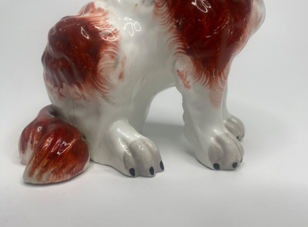 Pair Staffordshire porcellaneous Spaniels, c. 1840. View VI