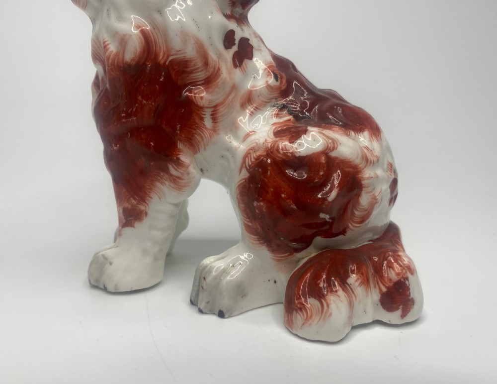 Pair Staffordshire porcellaneous Spaniels, c. 1840. View VIII