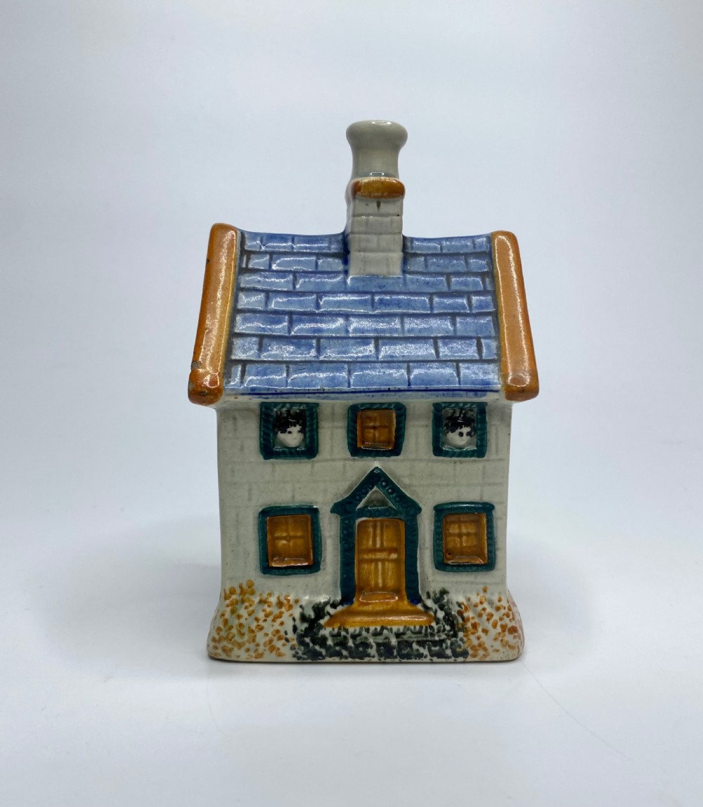Prattware cottage money box, Yorkshire Potteries, c. 1830.