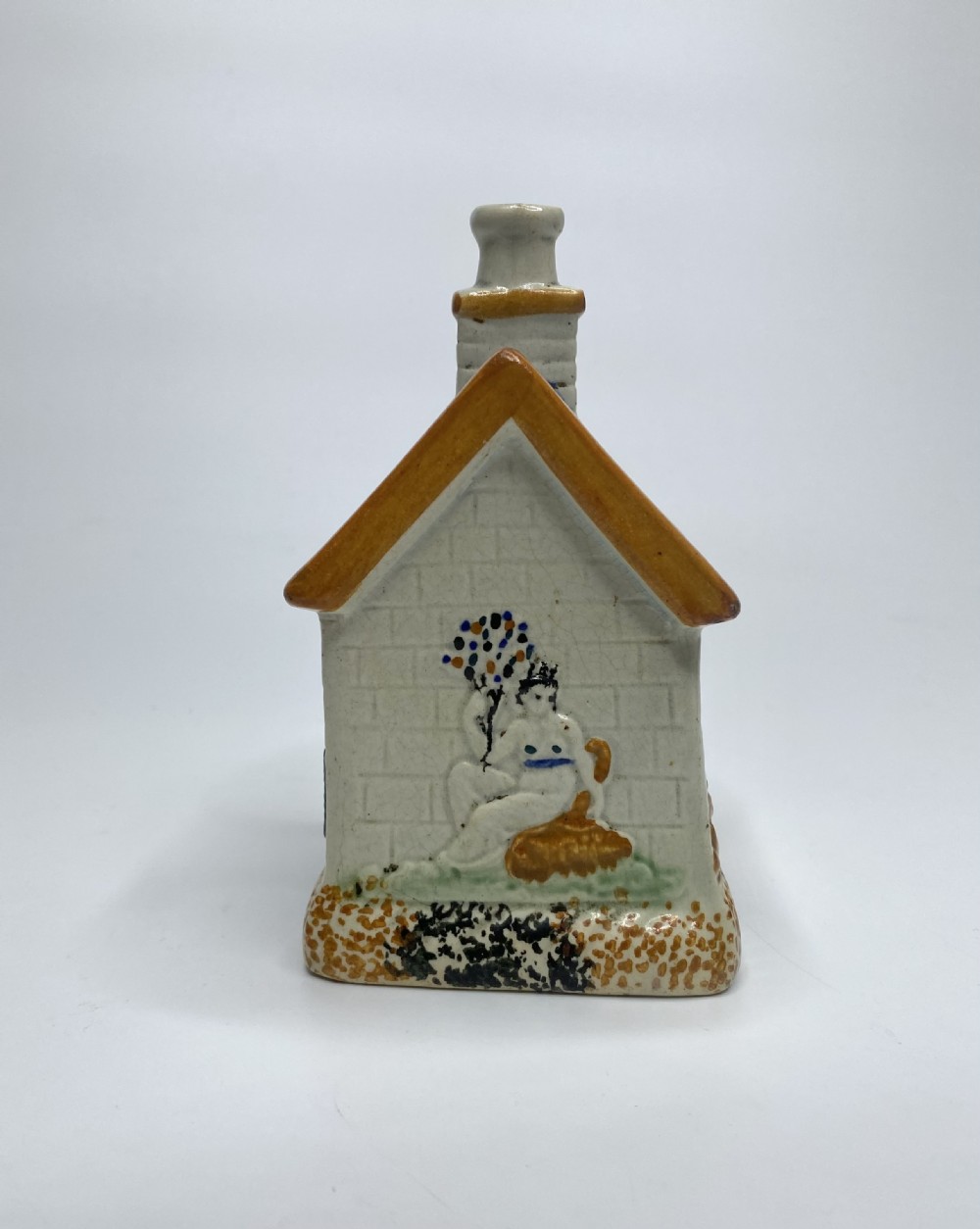 Prattware cottage money box, Yorkshire Potteries, c. 1830. View IV
