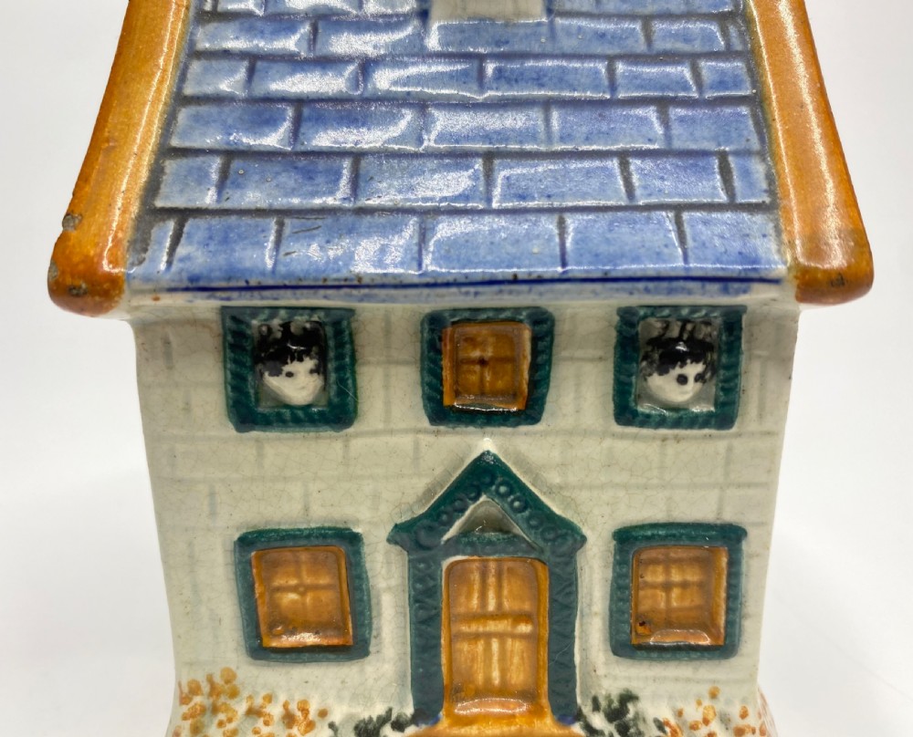 Prattware cottage money box, Yorkshire Potteries, c. 1830. View VI