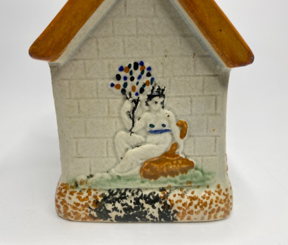 Prattware cottage money box, Yorkshire Potteries, c. 1830. View VII