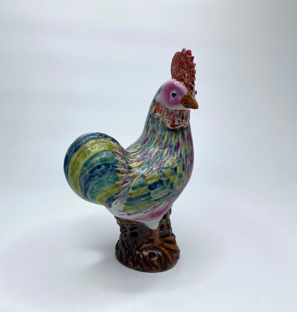 Two Chinese porcelain cockerels, c. 1890, Qing Dynasty. View III