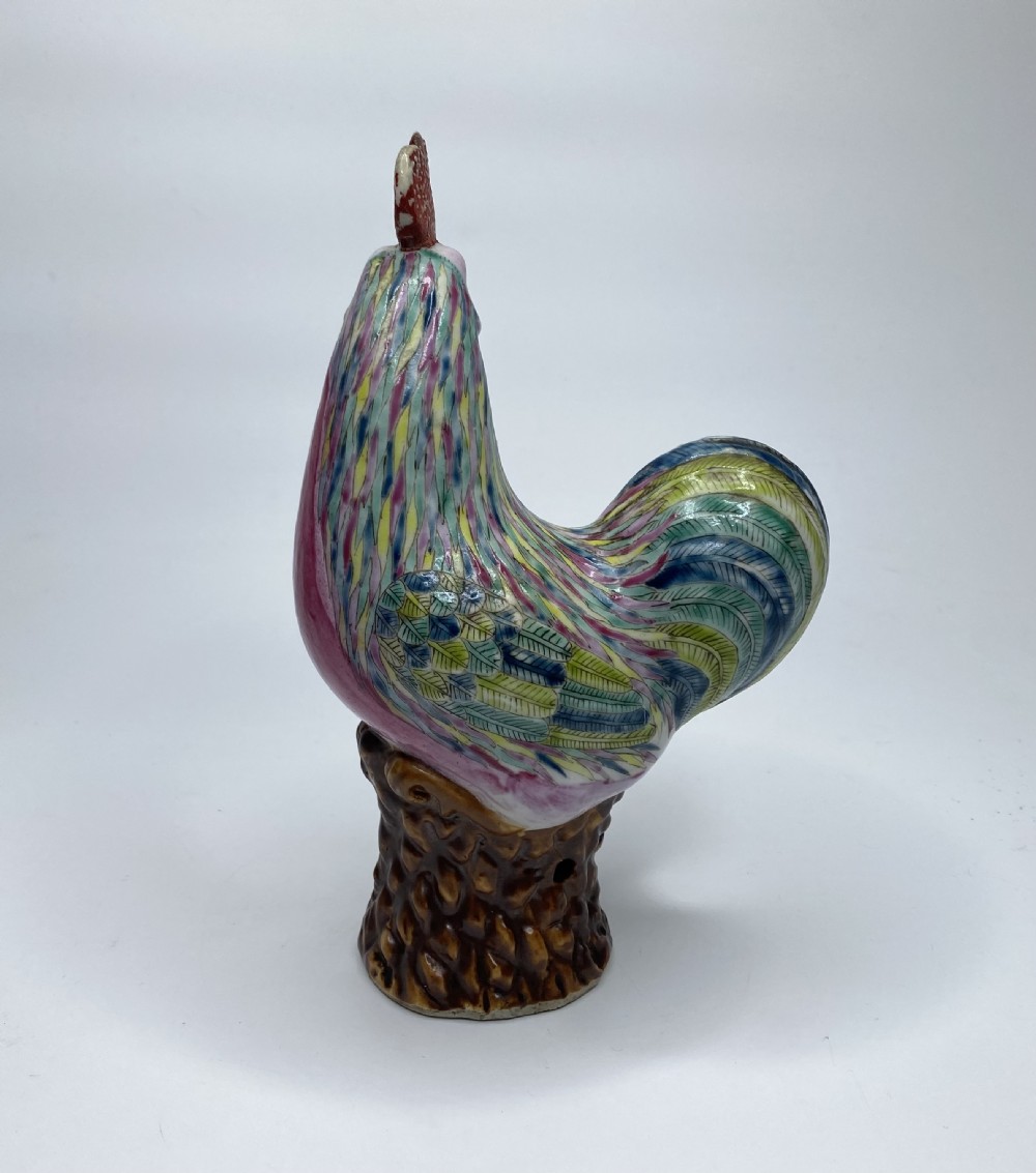 Two Chinese porcelain cockerels, c. 1890, Qing Dynasty. View VI