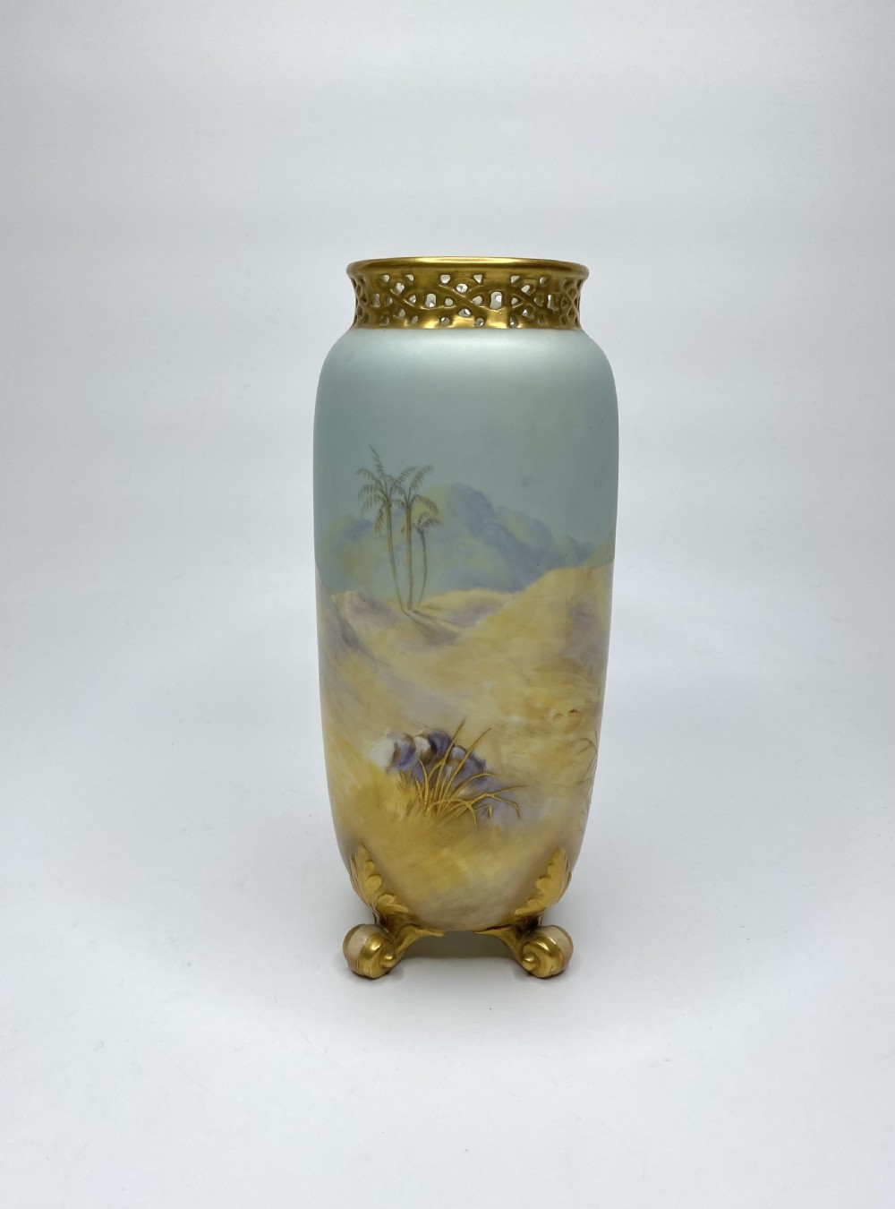 Royal Worcester vase. Storks, George Johnson, d. 1919. View IV