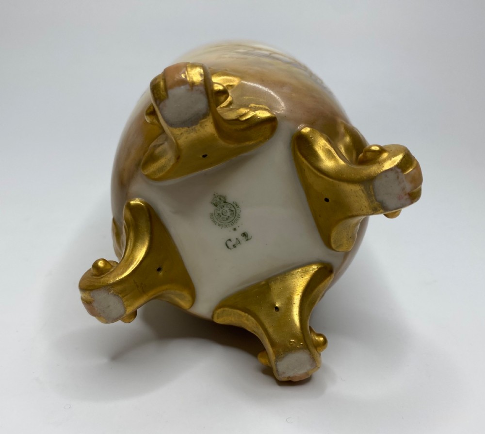 Royal Worcester vase. Storks, George Johnson, d. 1919. View IX
