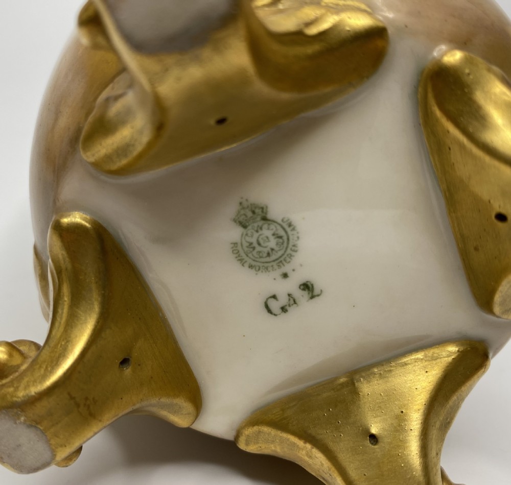 Royal Worcester vase. Storks, George Johnson, d. 1919. View X