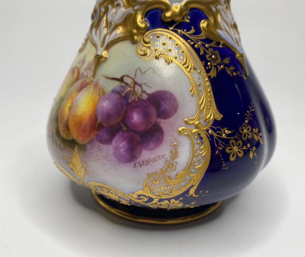 Royal Worcester pot pourri. Fruit. Richard Sebright, d. 1913. View VI