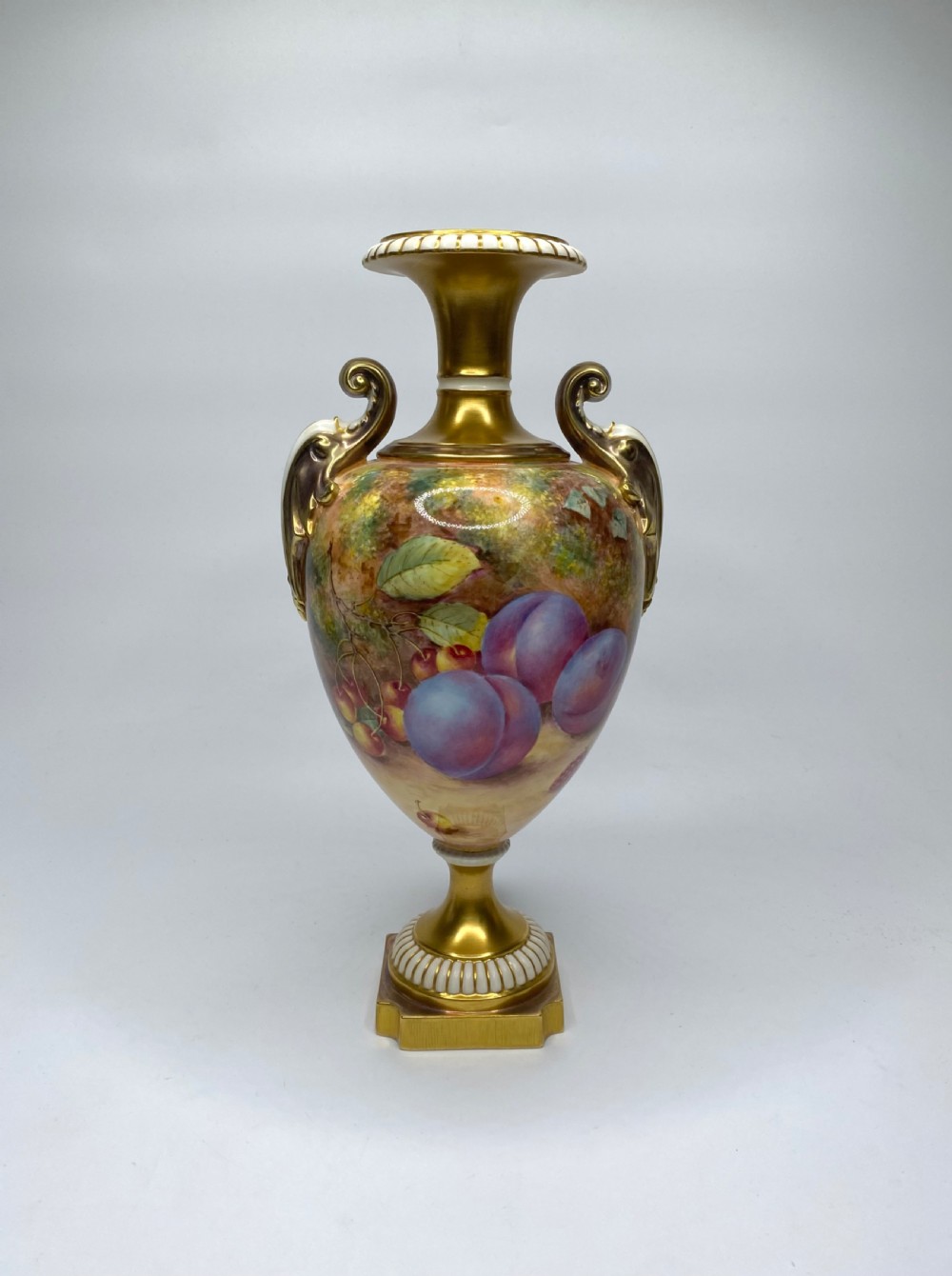 Royal Worcester vase. Fruit, John Freeman. View III