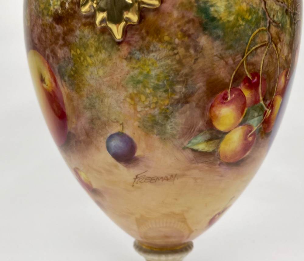 Royal Worcester vase. Fruit, John Freeman. View V