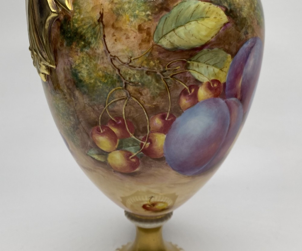 Royal Worcester vase. Fruit, John Freeman. View XII