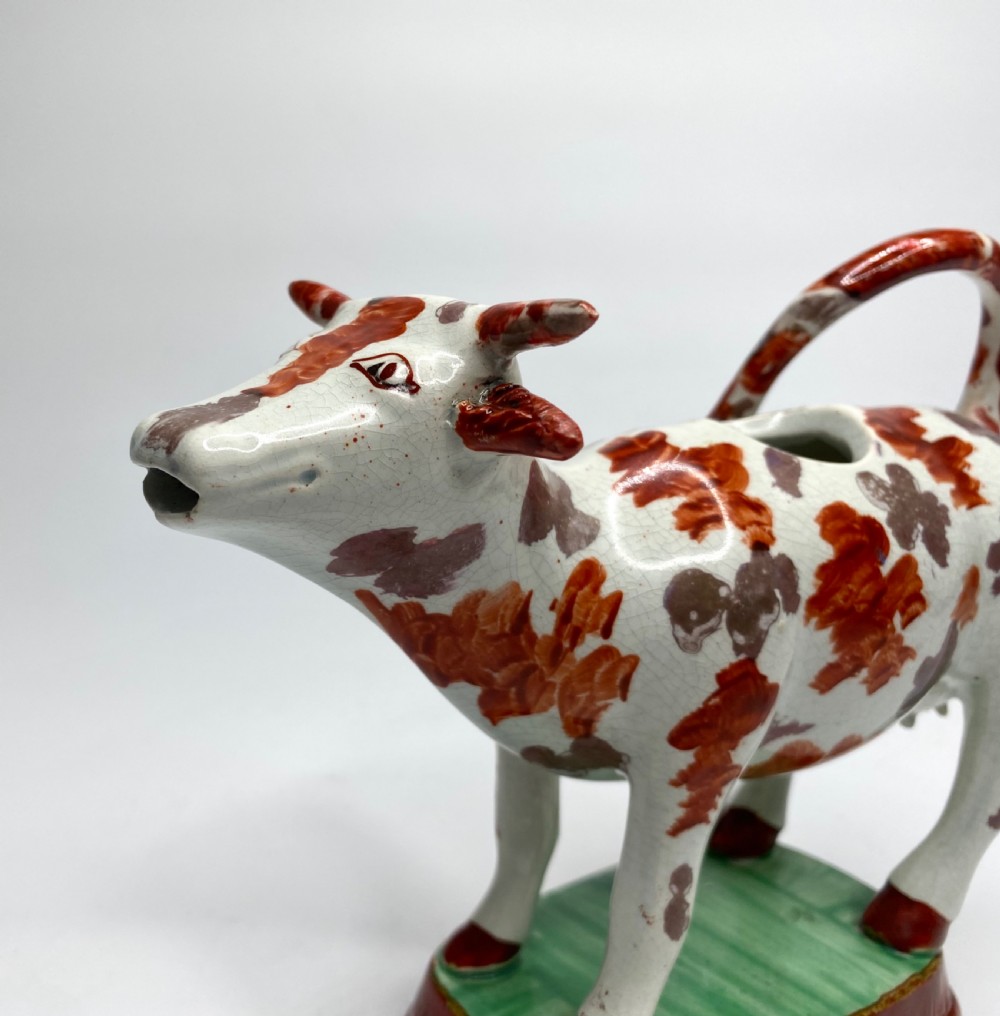 Staffordshire lustre pottery cow creamer, c. 1830. View IX