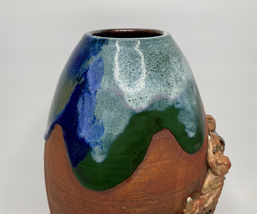 Sumidagawa pottery vase, Ban-Ni, Meiji Period. View XII