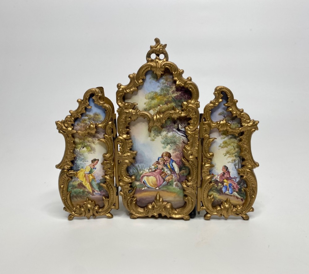 Viennese enamel screen, c. 1900.