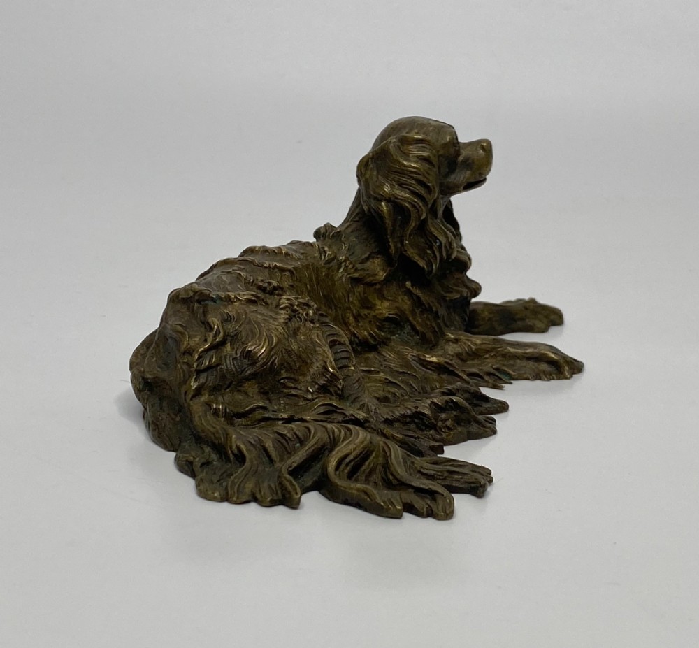 Bronze study of a recumbent Spaniel, c. 1840. View IV