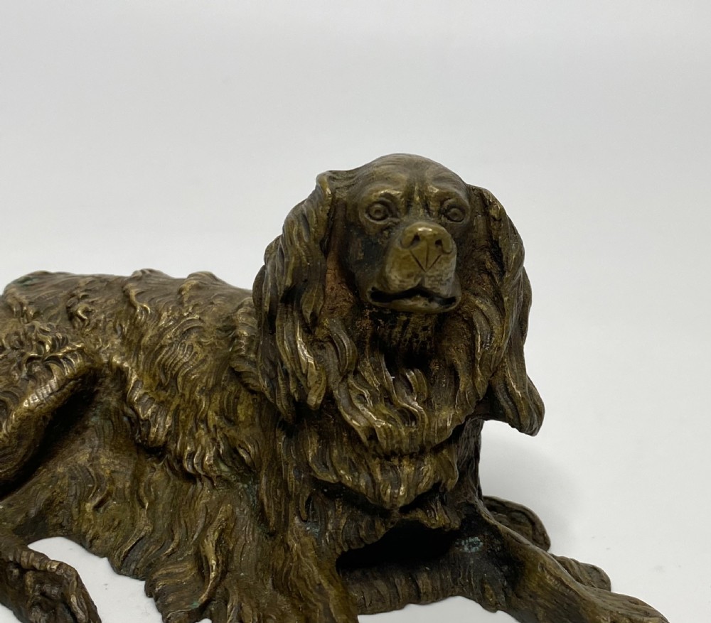 Bronze study of a recumbent Spaniel, c. 1840. View V