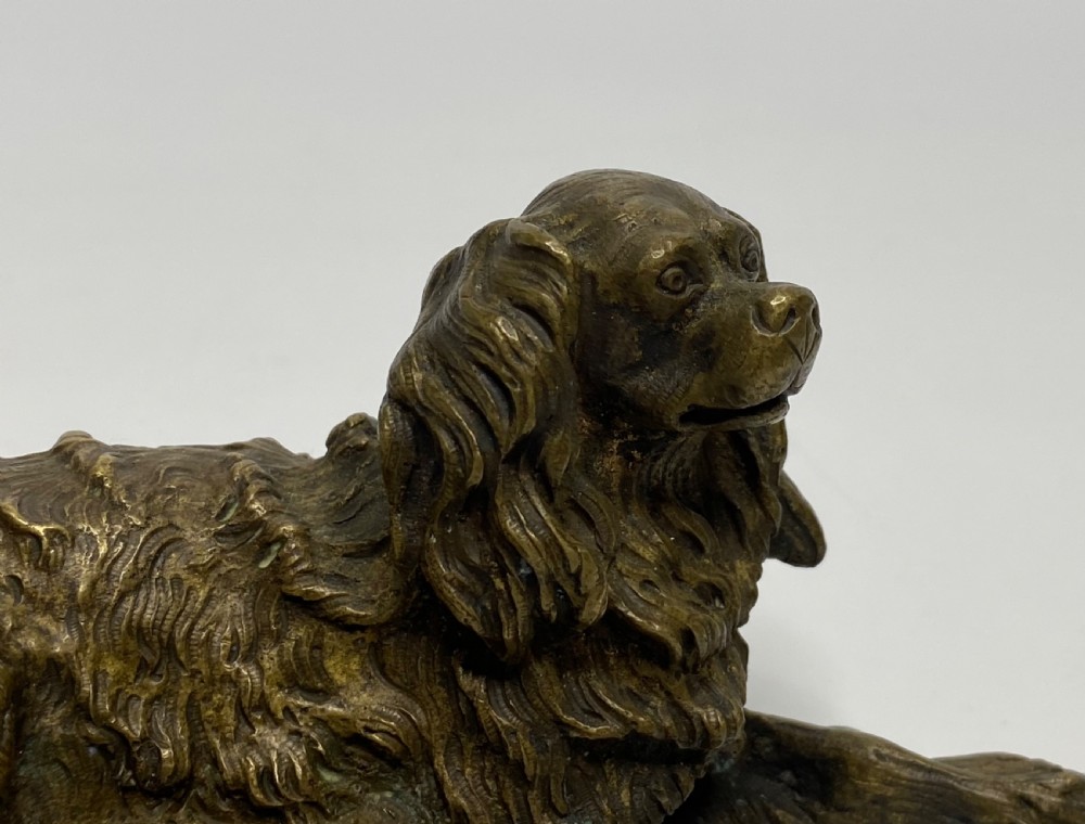 Bronze study of a recumbent Spaniel, c. 1840. View VII