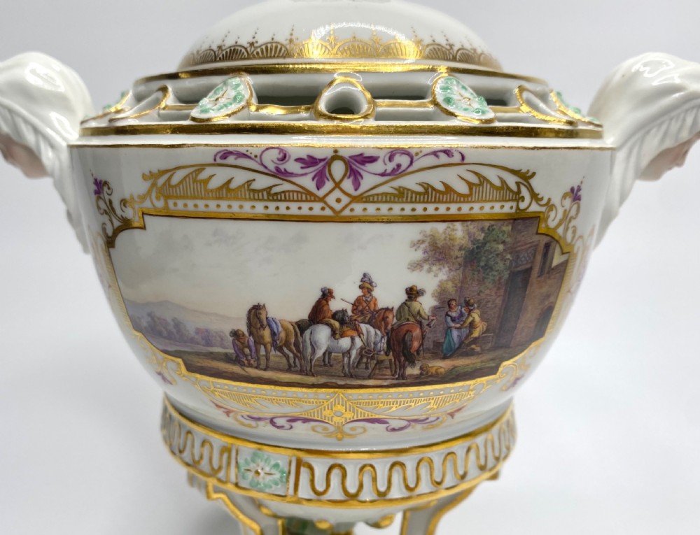 Pair Meissen pot pourri & covers, c. 1870. View V