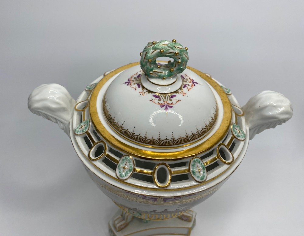 Pair Meissen pot pourri & covers, c. 1870. View VIII