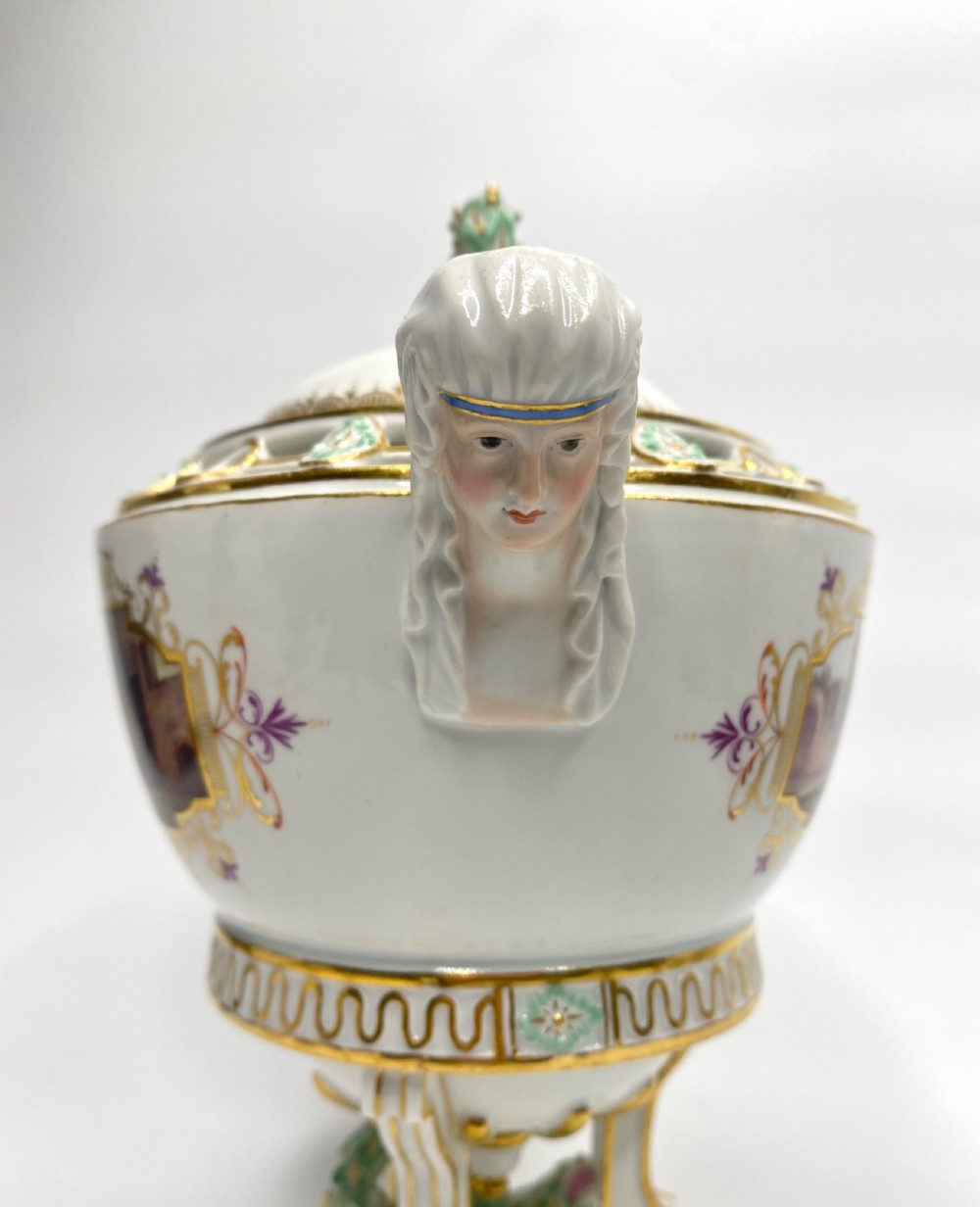 Pair Meissen pot pourri & covers, c. 1870. View IX