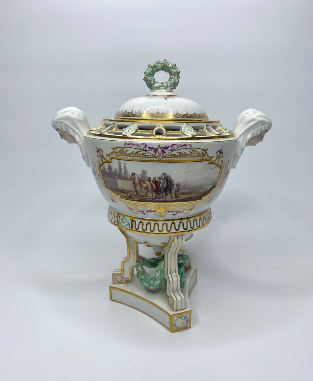 Pair Meissen pot pourri & covers, c. 1870. View X