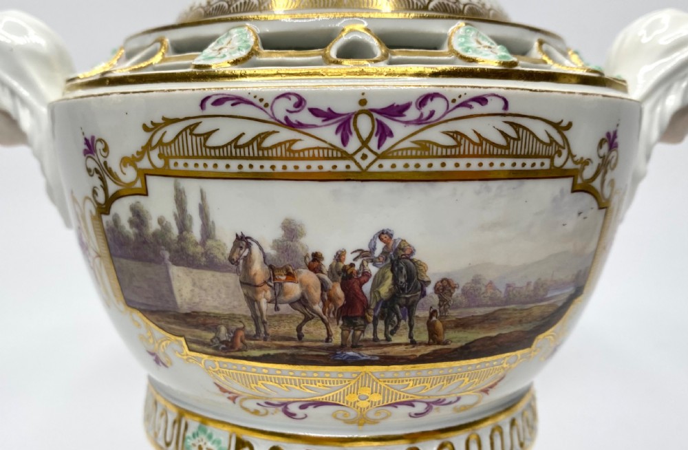 Pair Meissen pot pourri & covers, c. 1870. View XI
