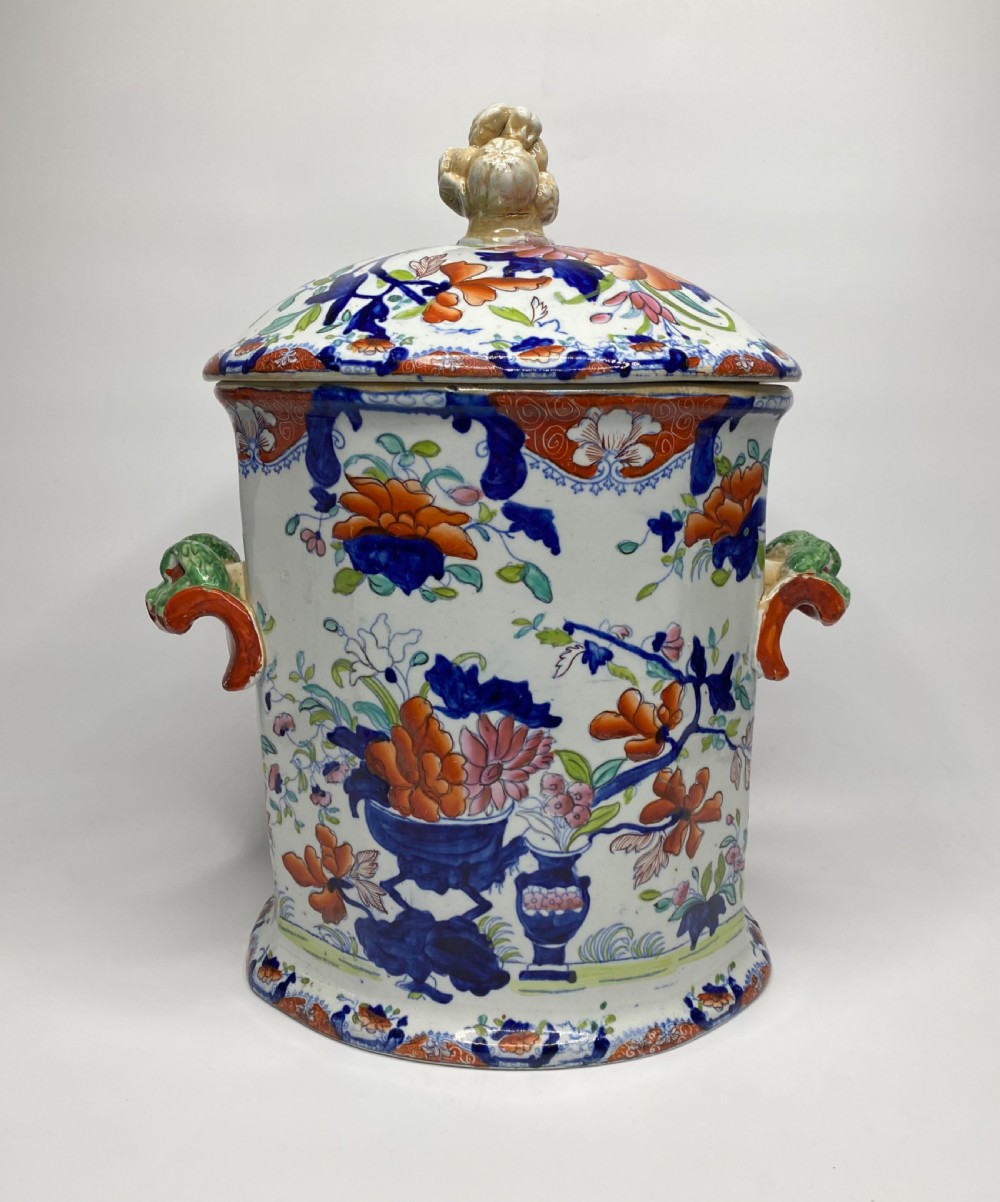 Masons Ironstone bread crock & cover, c. 1815.