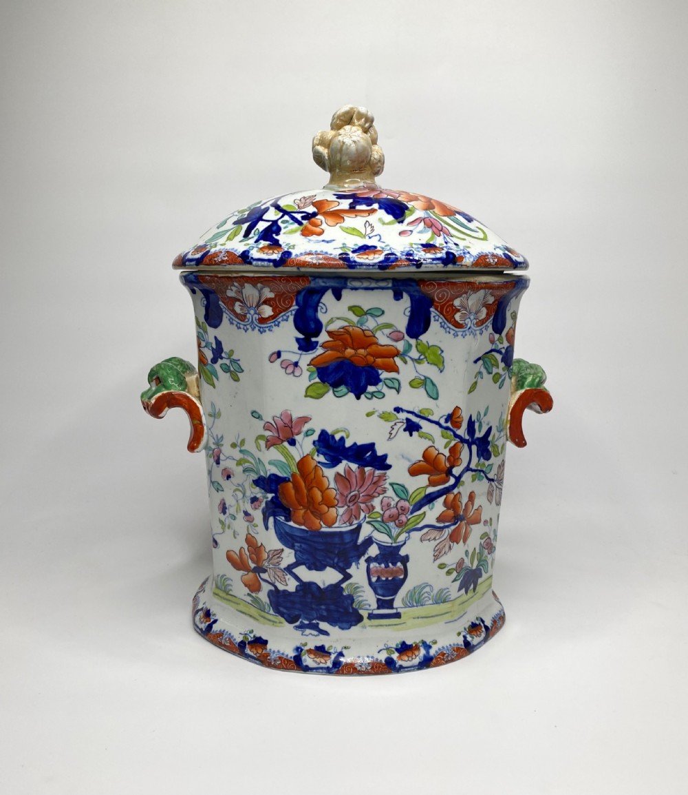 Masons Ironstone bread crock & cover, c. 1815. View II