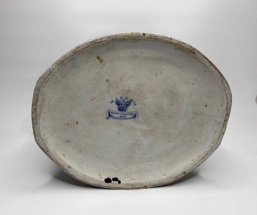 Masons Ironstone bread crock & cover, c. 1815. View X