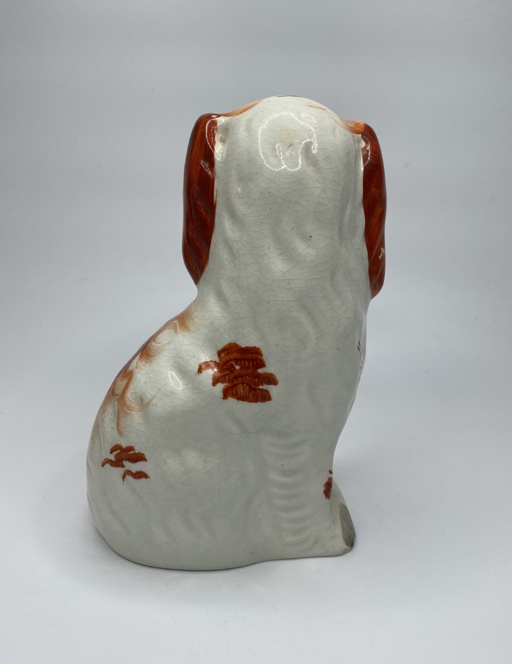 Pair Staffordshire ‘Basket of Flower’ Spaniels, c. 1860. View VII