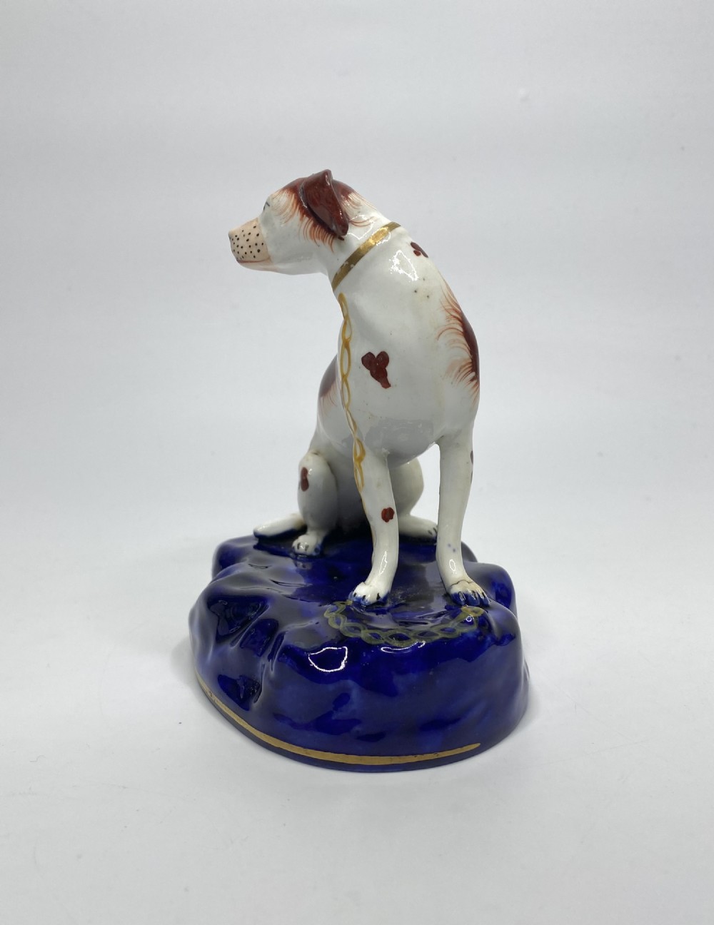 Staffordshire pottery seated Hound, c. 1840.