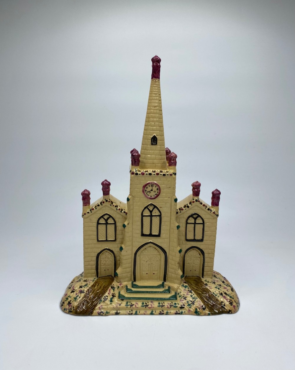 English pottery Prattware Gothic Chapel, c. 1830.
