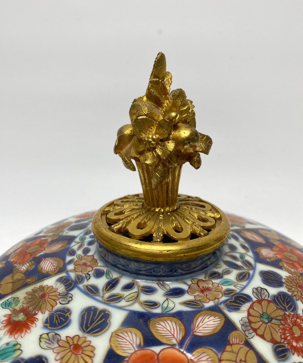Japanese Imari ormolu mounted bowl & cover, c. 1700. Edo Period. View IX