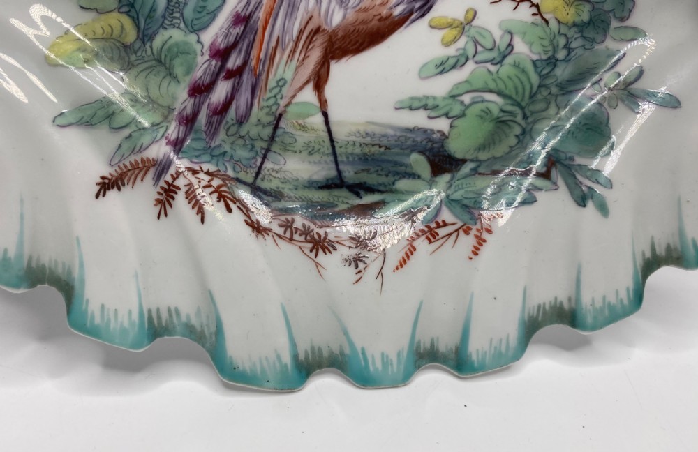Chelsea porcelain dish, Exotic Bird, c. 1760. View IV