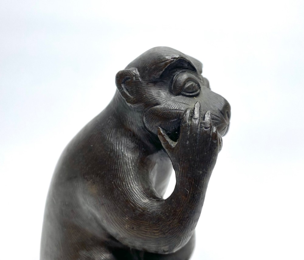 Chinese bronze Monkey, 17th C. Ming Dynasty. View IX
