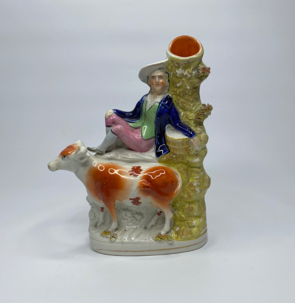 Pair Staffordshire pottery spill vases, c. 1860. View III