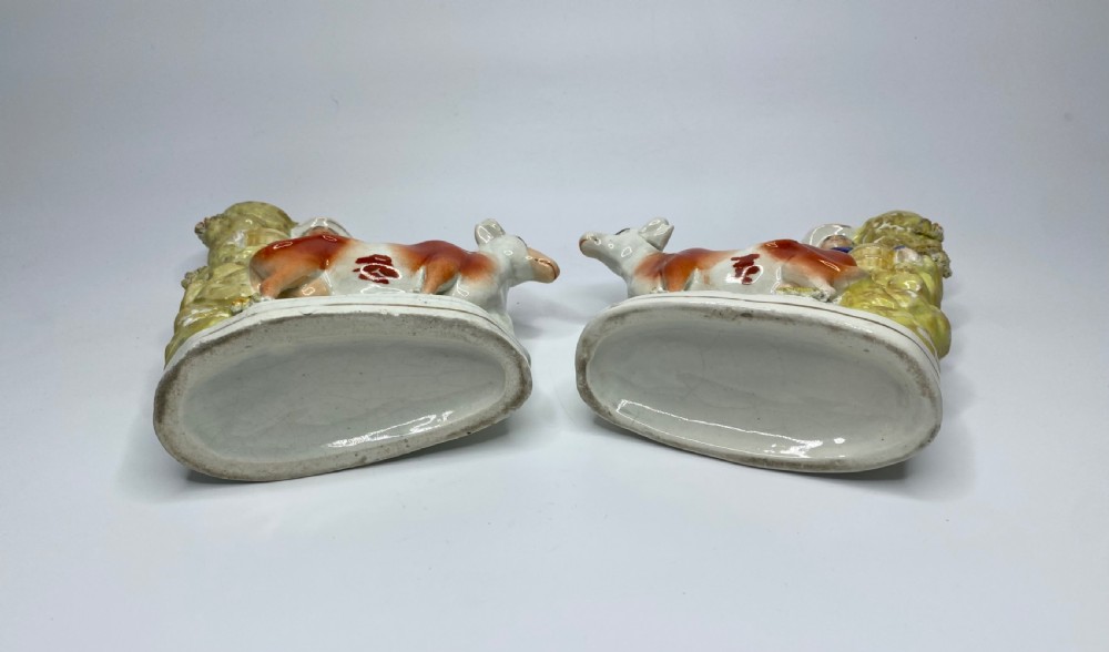 Pair Staffordshire pottery spill vases, c. 1860. View VII