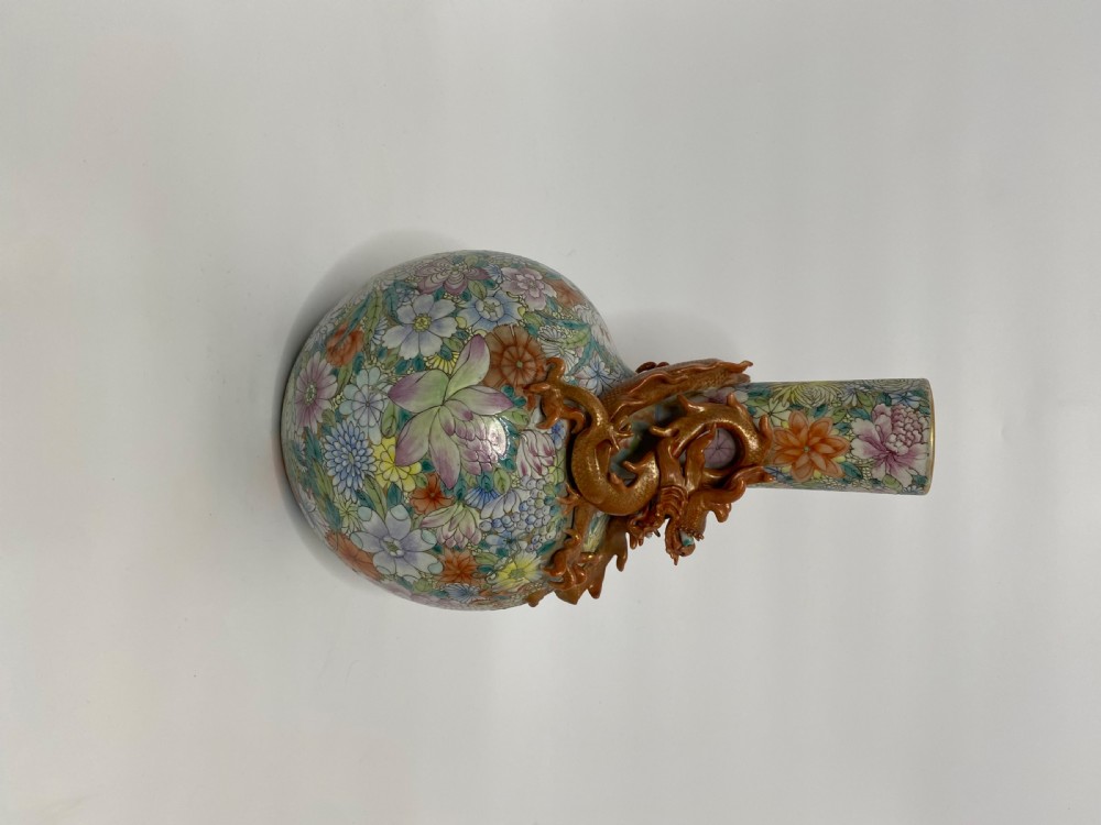 Chinese Millefleur dragon vase, Republic Period. View III