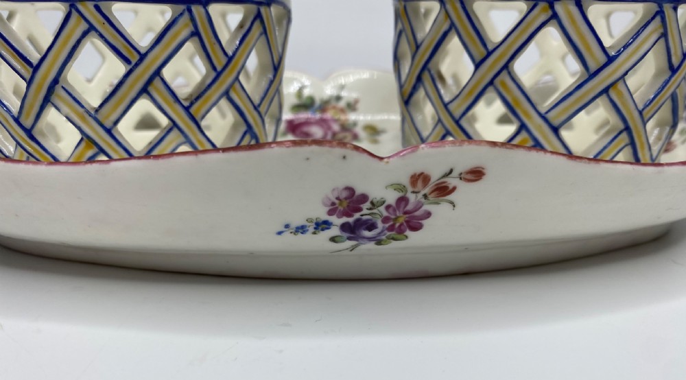Mennecy porcelain cruet stand, c. 1755. View IX
