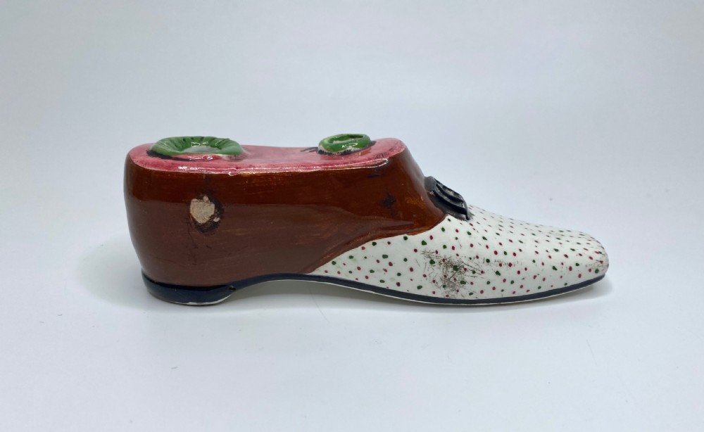 Scottish pottery shoe inkwell, c. 1830. View III