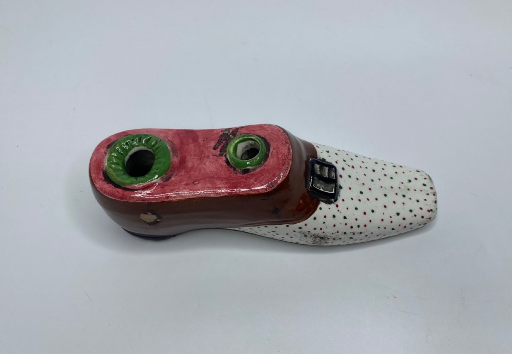 Scottish pottery shoe inkwell, c. 1830. View V