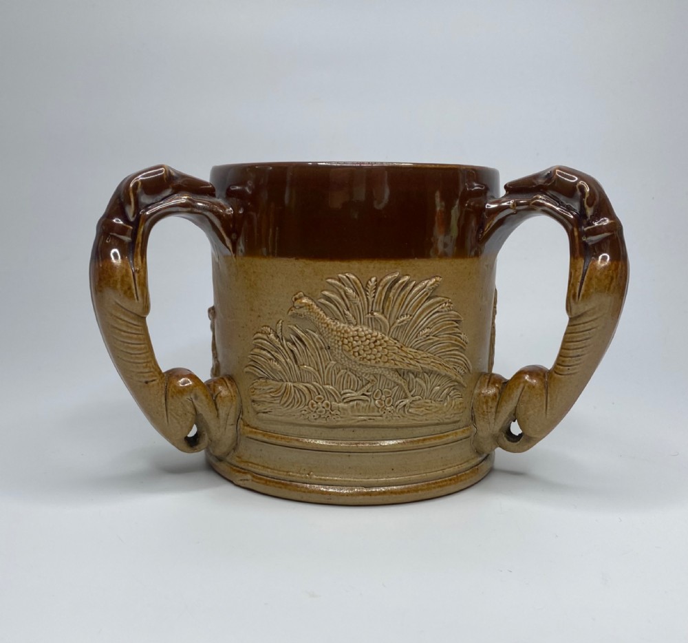 English saltglaze stoneware Hunting tyg, c. 1840. View II