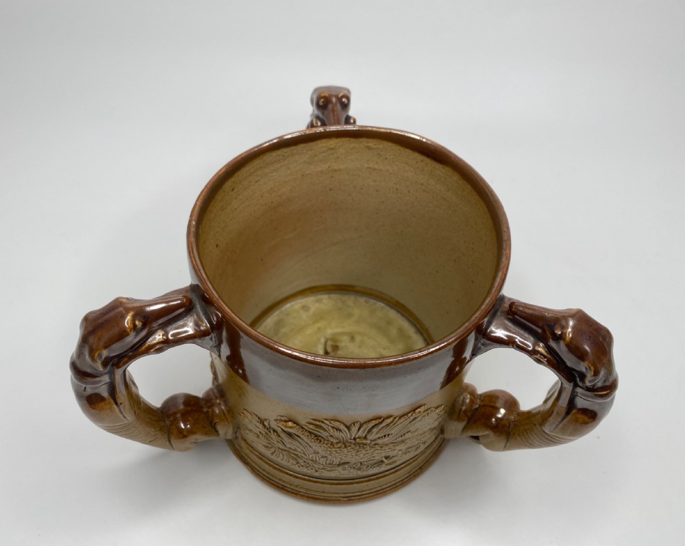 English saltglaze stoneware Hunting tyg, c. 1840. View IV