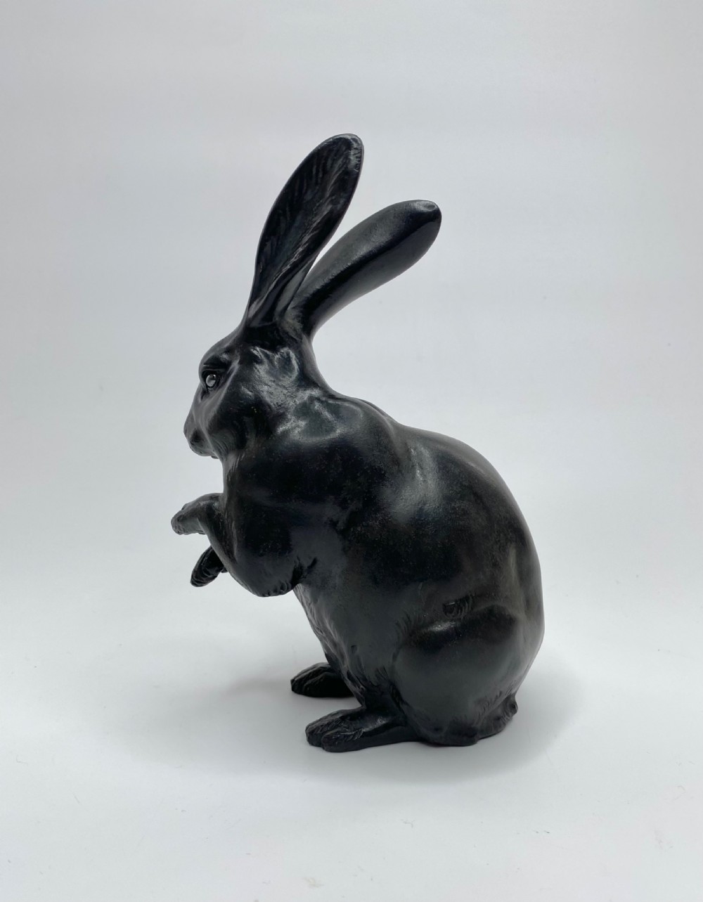 Japanese bronze rabbit okimono, Maruki Comapny, Meiji Period. View IV