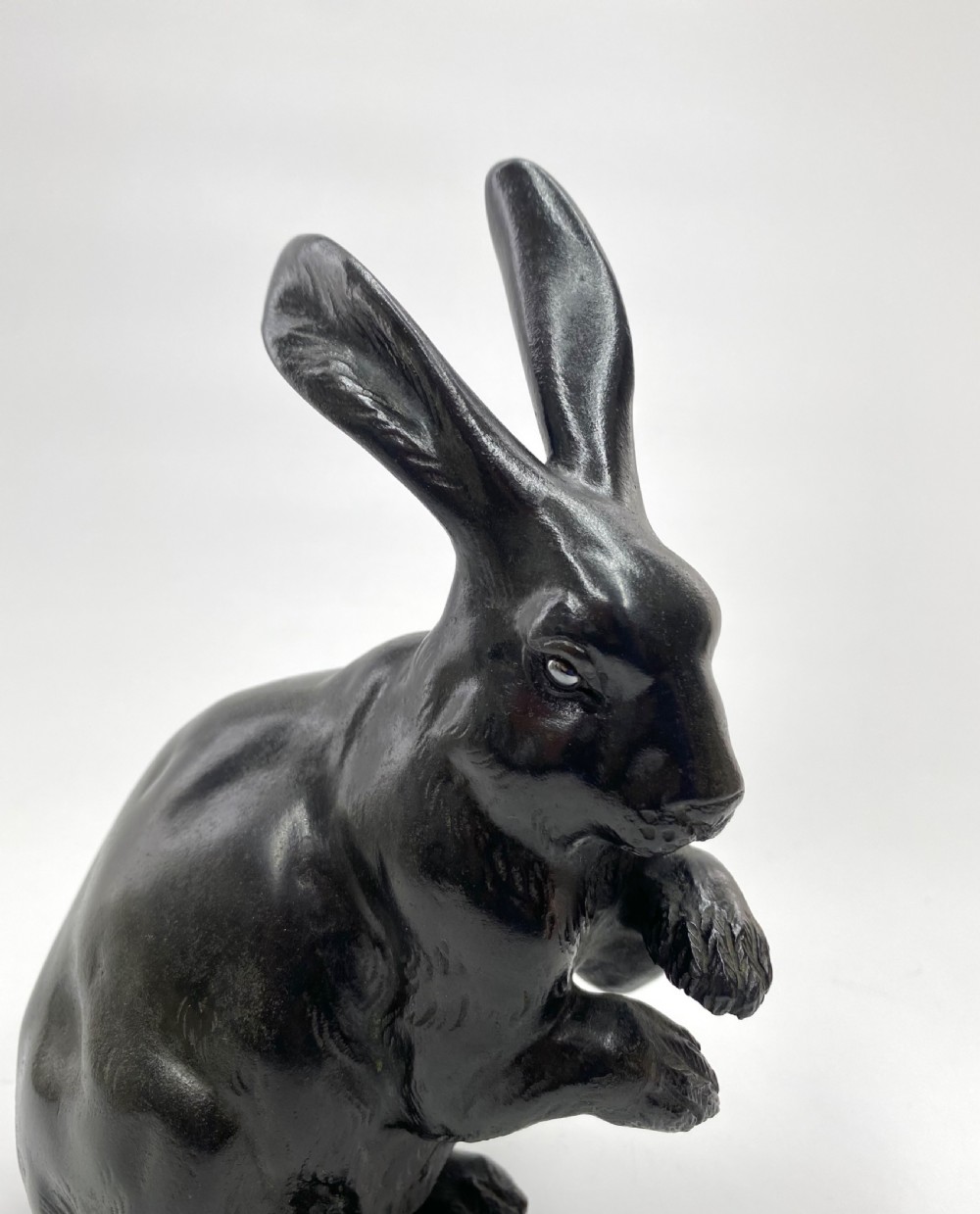 Japanese bronze rabbit okimono, Maruki Comapny, Meiji Period. View VII