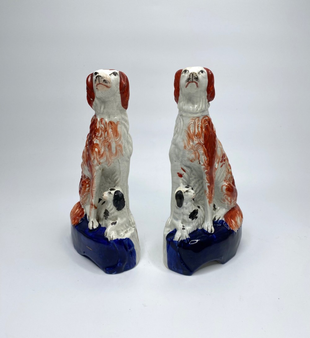 Pair Staffordshire Irish Setters, c. 1850. View IV
