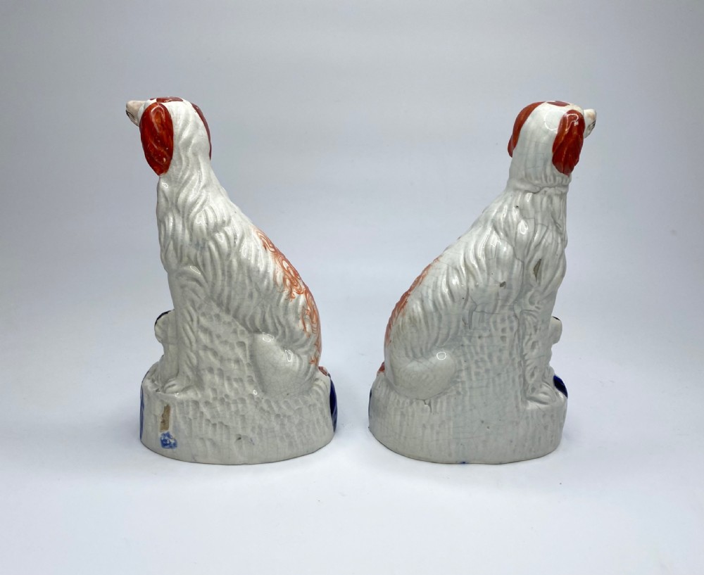 Pair Staffordshire Irish Setters, c. 1850. View V